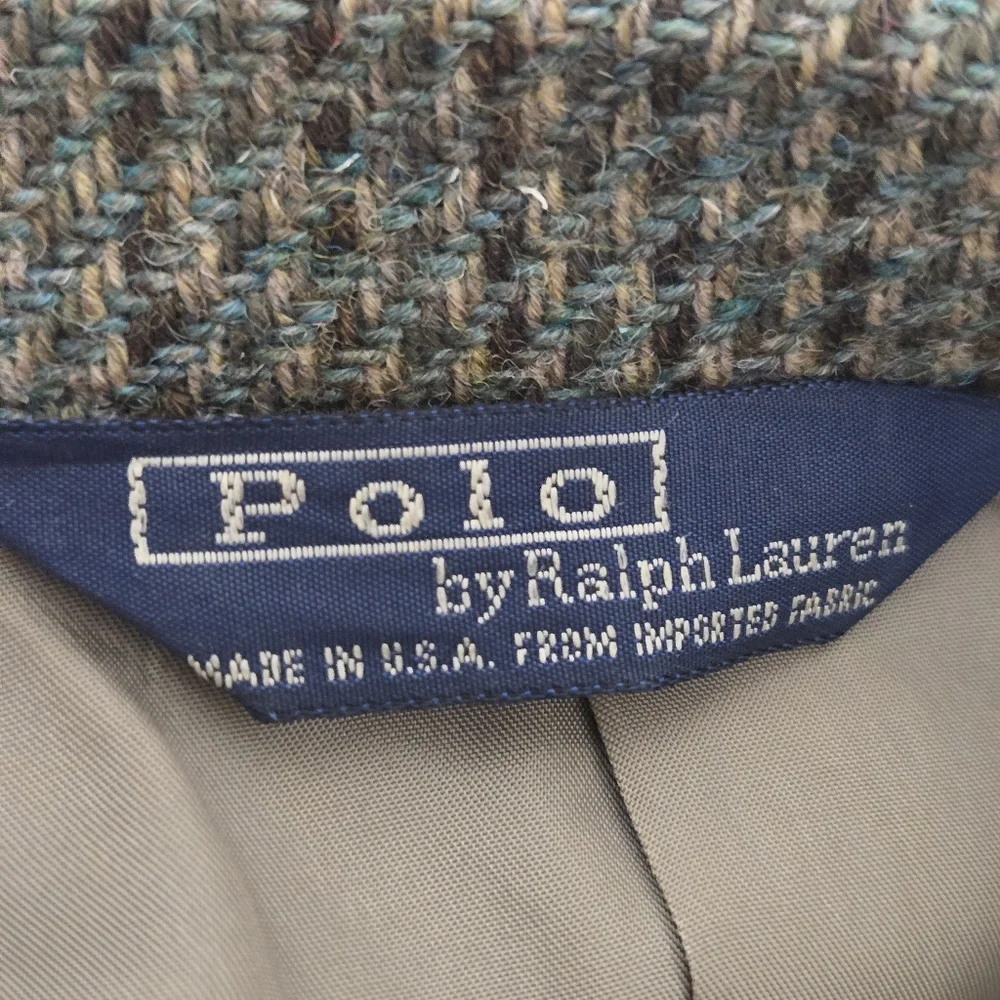 Vintage Polo by Ralph Lauren Houndstooth Wool Blazer‎ Mens 43 R Grandpacore USA